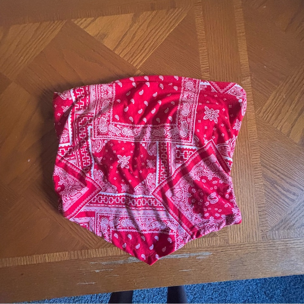 Red Bandana with Paisley Print